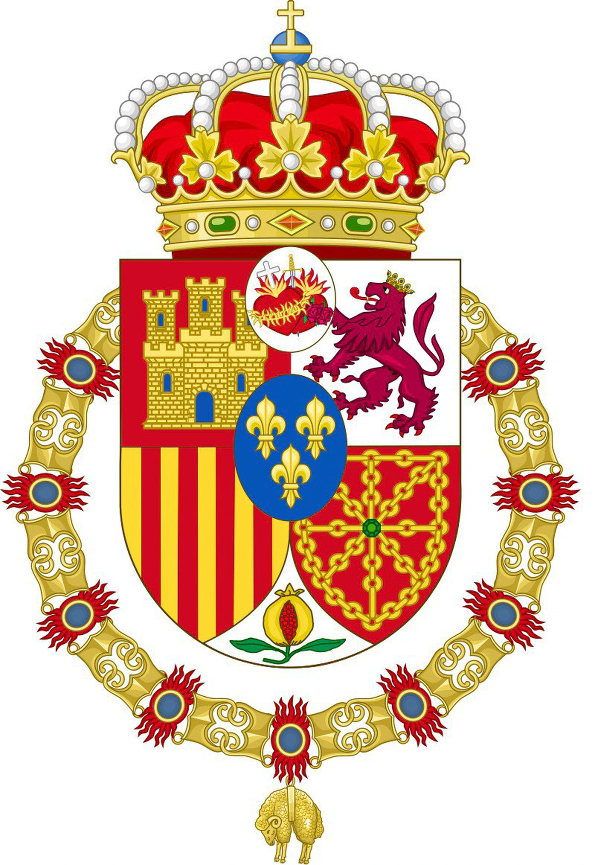Escudo de la monarquía tradicional hispánica defendido por el Carlismo.