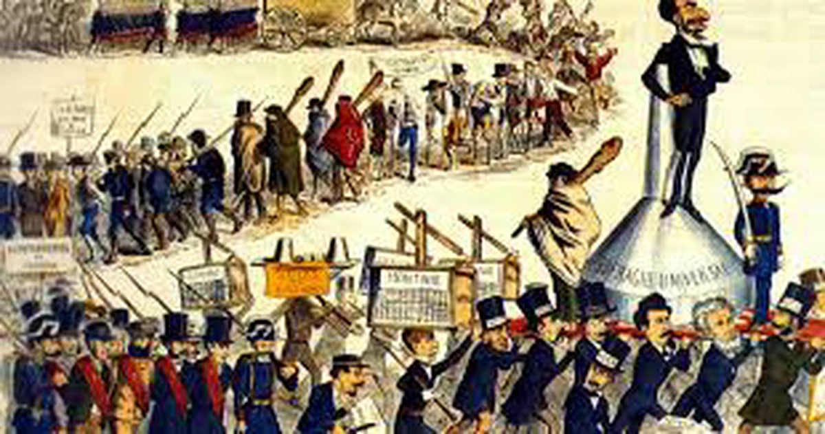 Caricatura del siglo XIX que ilustra el pucherazo electoral, algo muy habitual en las democracias liberales.