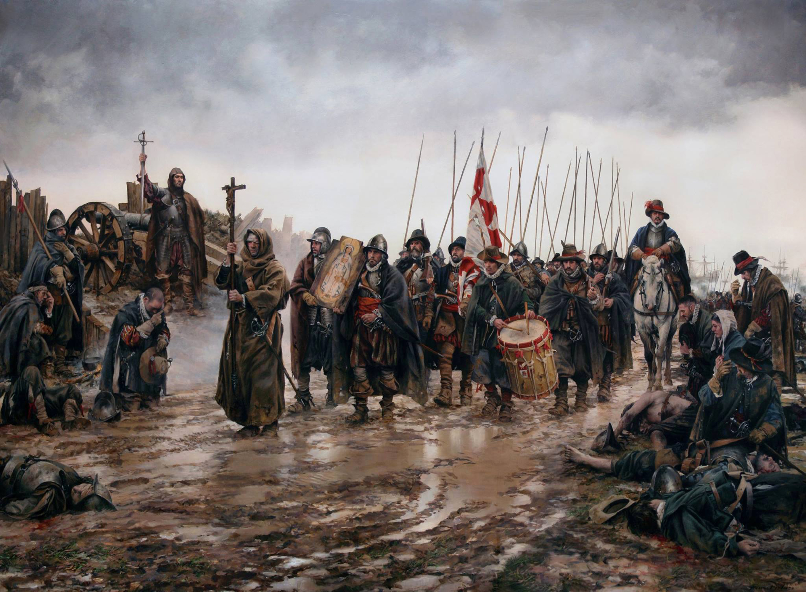 En diciembre de 1585, durante la Guerra de Flandes, los tercios españoles sitiados en Empel descubrieron milagrosamente una imagen de la Inmaculada Concepción, tras lo cual el viento cambió y las aguas heladas del Mosa les permitieron vencer al enemigo. Desde entonces, el hecho se recuerda como «El milagro de Empel» y la Virgen fue proclamada patrona de los tercios y de la Infantería española.