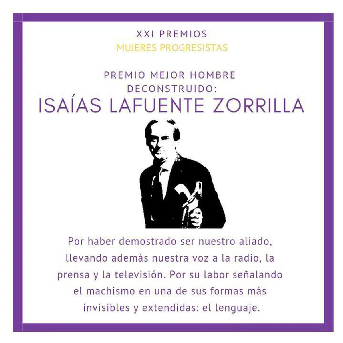 El feminismo premiando la emasculación y desvirilización del hombre.