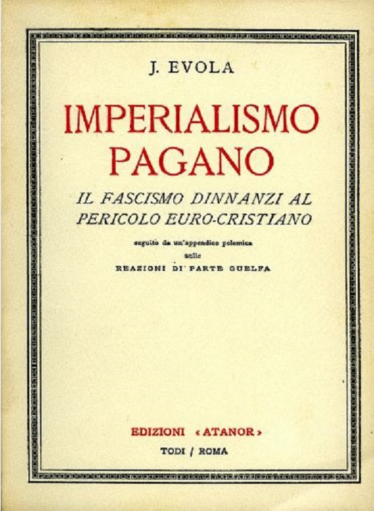 Edición original de Imperialismo pagano publicada en 1928.