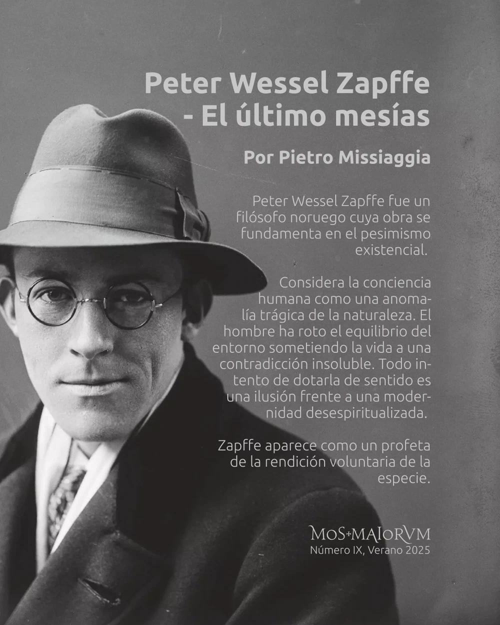 Peter Wessel Zapffe – El último mesías